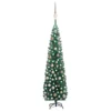 Berkfield Slim Artificial Christmas Tree With LEDs&Ball Set Green 210 Cm