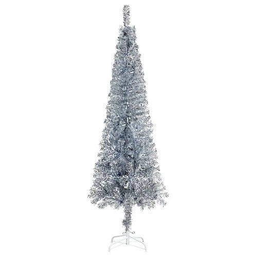 Berkfield Slim Christmas Tree Silver 150 Cm 2 Berkfield Slim Christmas Tree Silver 150 Cm - Image 2