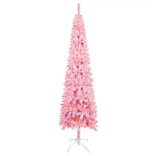 Berkfield Slim Christmas Tree With LEDs&Ball Set Pink 180 Cm 3 Berkfield Slim Christmas Tree With LEDs&Ball Set Pink 180 Cm - Image 3