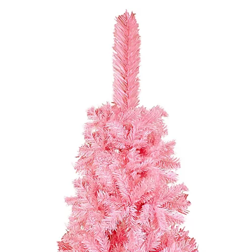 Berkfield Slim Christmas Tree With LEDs&Ball Set Pink 210 Cm 4 Berkfield Slim Christmas Tree With LEDs&Ball Set Pink 210 Cm - Image 4