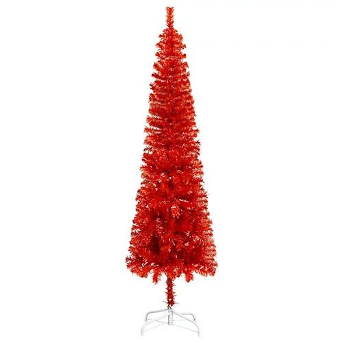 Berkfield Slim Christmas Tree With LEDs&Ball Set Red 240 Cm 3 Berkfield Slim Christmas Tree With LEDs&Ball Set Red 240 Cm - Image 3