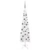 Berkfield Slim Christmas Tree With LEDs&Ball Set White 120 Cm
