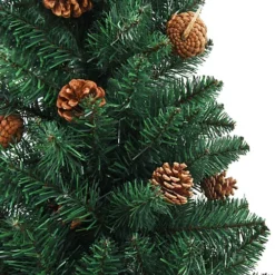 Berkfield Slim Christmas Tree With Real Wood And Cones Green 180 Cm PVC -Outlet Christmas Decor Store berkfield slim christmas tree with real wood and cones green 180 cm pvc7720286011577 04c MP