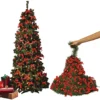 Bloom Pre-Lit Pop Up Christmas Xmas Tree - Indoor Home Festive Decoration - Measures H120cm X 50.5cm Diameter
