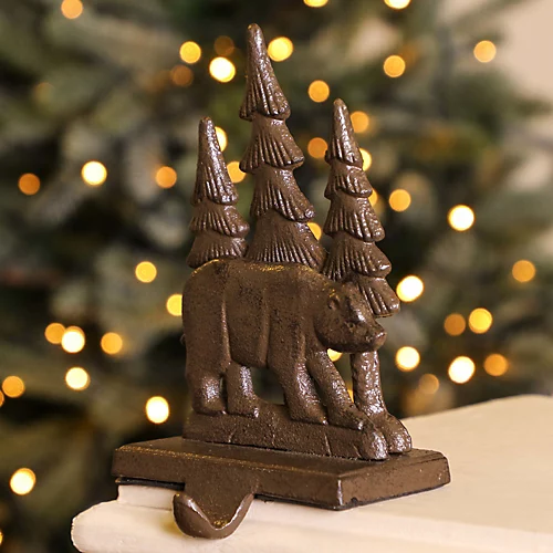 Cast Iron Bear Christmas Stocking Holder 1 Cast Iron Bear Christmas Stocking Holder
