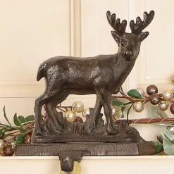 Cast Iron Reindeer Christmas Stocking Holder