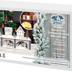 Christmas Battery Powered Wooden Light Up Festive Scene Ornament- Large -Outlet Christmas Decor Store christmas battery powered wooden light up festive scene ornament large5021196820468 03c MP