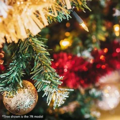 CHRISTMAS VILLAGE Large Artificial Christmas Tree With A Metal Stand - Pre-decorated With Snow & Cones, Realistic Decoration - 7FT -Outlet Christmas Decor Store christmas village large artificial christmas tree with a metal stand pre decorated with snow cones realistic decoration 7ft5060497644199 04c MP