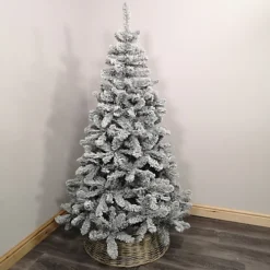 Everlands 210cm 7ft Grey Frosted Imperial Pine Hinged Christmas Tree With 770 Tips