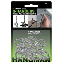 Outlet Christmas Decor Store 26 Hangman Stainless Steel Christmas Light Q Hangers (20 Pack) QH-20