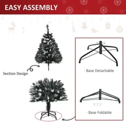 HOMCOM 4FT Artificial Snow-Dipped Christmas Tree Xmas, Home Home Indoor Decoration, Removable Stand Star Topper Branch Green -Outlet Christmas Decor Store homcom 4ft artificial snow dipped christmas tree xmas home home indoor decoration removable stand star topper branch green5056534520021 06c MP