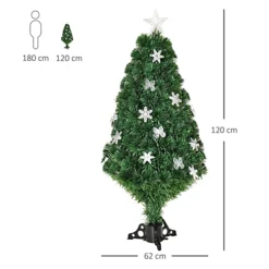 HOMCOM 4FT Prelit Artificial Christmas Tree Fiber Optic LED Light Holiday Home Xmas Decoration Tree With Foldable Feet, Green -Outlet Christmas Decor Store homcom 4ft prelit artificial christmas tree fiber optic led light holiday home xmas decoration tree with foldable feet green5056534522179 03c MP