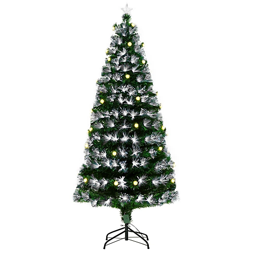 HOMCOM 6ft White Light Artificial Christmas Tree W/ 230 LEDs Star Topper Tri-Base Full Bodied Seasonal Decoration Pre-Lit Home 2 HOMCOM 6ft White Light Artificial Christmas Tree W/ 230 LEDs Star Topper Tri-Base Full Bodied Seasonal Decoration Pre-Lit Home - Image 2