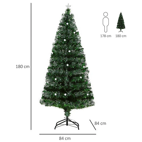 HOMCOM 6ft White Light Artificial Christmas Tree W/ 230 LEDs Star Topper Tri-Base Full Bodied Seasonal Decoration Pre-Lit Home 3 HOMCOM 6ft White Light Artificial Christmas Tree W/ 230 LEDs Star Topper Tri-Base Full Bodied Seasonal Decoration Pre-Lit Home - Image 3