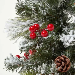 Homescapes Small Frosted Decorative Christmas Tree With Red Baubles And Berries -Outlet Christmas Decor Store homescapes small frosted decorative christmas tree with red baubles and berries5055967483606 03c MP