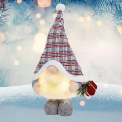 Light Up Grey Standing Christmas Gonk Carrying Parcel 50cm