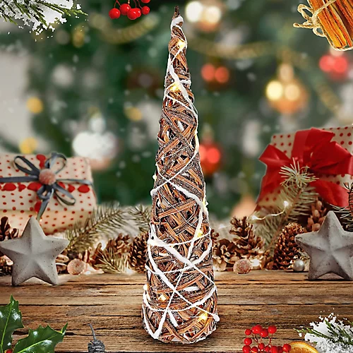 Netagon Christmas 2 Piece Light Up Circular Cone Pyramids Tree Ornament With LED Fairy Lights 2 Netagon Christmas 2 Piece Light Up Circular Cone Pyramids Tree Ornament With LED Fairy Lights - Image 2