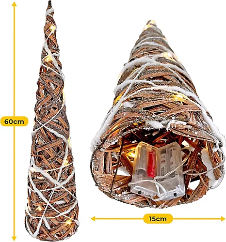 Netagon Christmas 2 Piece Light Up Circular Cone Pyramids Tree Ornament With LED Fairy Lights 3 Netagon Christmas 2 Piece Light Up Circular Cone Pyramids Tree Ornament With LED Fairy Lights - Image 3