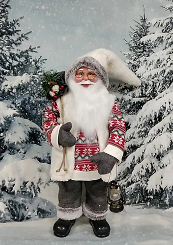 Nordic Santa Traditional Standing Father Christmas With Glasses Figurine 60cm 1 Nordic Santa Traditional Standing Father Christmas With Glasses Figurine 60cm