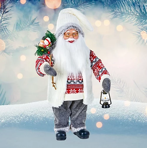 Nordic Santa Traditional Standing Father Christmas With Glasses Figurine 60cm 3 Nordic Santa Traditional Standing Father Christmas With Glasses Figurine 60cm - Image 3