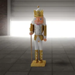 Nutcracker Christmas Decoration Wood Soldier 30cm/11.8in Ornament Glitter Traditional Table Top Party Xmas Gift King -Outlet Christmas Decor Store nutcracker christmas decoration wood soldier 30cm 11 8in ornament glitter traditional table top party xmas gift king5012237845748 04c MP