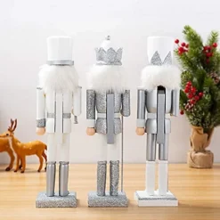 Nutcracker Christmas Wood Soldier 30cm/11.8in King Drum Ornament Glitter Royal Jacket Figures Crown Table Top Xmas Silver -Outlet Christmas Decor Store nutcracker christmas wood soldier 30cm 11 8in king drum ornament glitter royal jacket figures crown table top xmas silver5012237845649 03c MP