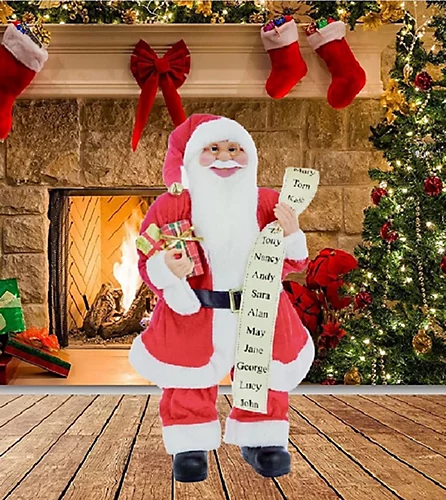 Red Traditional Standing Father Christmas With Glasses Santa Figurine 60cm 1 Red Traditional Standing Father Christmas With Glasses Santa Figurine 60cm