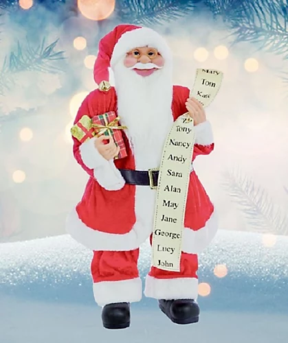 Red Traditional Standing Father Christmas With Glasses Santa Figurine 60cm 2 Red Traditional Standing Father Christmas With Glasses Santa Figurine 60cm - Image 2