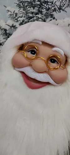 Red Traditional Standing Father Christmas With Glasses Santa Figurine 60cm 4 Red Traditional Standing Father Christmas With Glasses Santa Figurine 60cm - Image 4