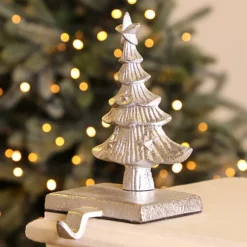 Set Of 2 Cast Iron Silver Christmas Tree Stocking Holders 6 Set Of 2 Cast Iron Silver Christmas Tree Stocking Holders -Outlet Christmas Decor Store set of 2 cast iron silver christmas tree stocking holders5060964608518 03c MP