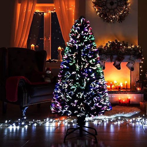 Shatchi Nova Multicolour Fibre Optic Christmas Tree 3ft 1 Shatchi Nova Multicolour Fibre Optic Christmas Tree 3ft