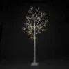 Snowtime Pre-Lit LED Birch Tree Snow Flocked Christmas Lights Indoor/Outdoor Warm White Twinkle Effect 1.2m
