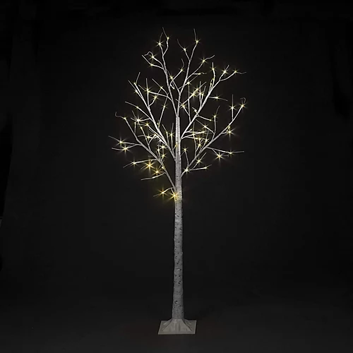 Snowtime Pre-Lit LED Birch Tree Snow Flocked Christmas Lights Indoor/Outdoor Warm White Twinkle Effect 1.2m 1 Snowtime Pre-Lit LED Birch Tree Snow Flocked Christmas Lights Indoor/Outdoor Warm White Twinkle Effect 1.2m