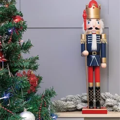 St Helens Home And Garden Blue, Red & Gold Nutcracker Christmas Ornament Decoration -Outlet Christmas Decor Store st helens home and garden blue red gold nutcracker christmas ornament decoration5021196820246 03c MP