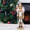 St Helens Home And Garden Gold & White Nutcracker With Staff Christmas Decoration Ornament