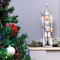 St Helens Home And Garden Silver Nutcracker With Staff Christmas Decoration -Outlet Christmas Decor Store st helens home and garden silver nutcracker with staff christmas decoration5021196820161 03c MP