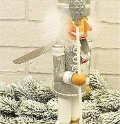 St Helens Home And Garden Silver Nutcracker With Staff Christmas Decoration -Outlet Christmas Decor Store st helens home and garden silver nutcracker with staff christmas decoration5021196820161 04c MP