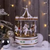 St Helens Home And Garden Wooden Christmas Carousel Music Box