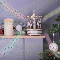 St Helens Home And Garden Wooden Christmas Carousel Music Box 6 St Helens Home And Garden Wooden Christmas Carousel Music Box -Outlet Christmas Decor Store st helens home and garden wooden christmas carousel music box5021196842316 03c MP