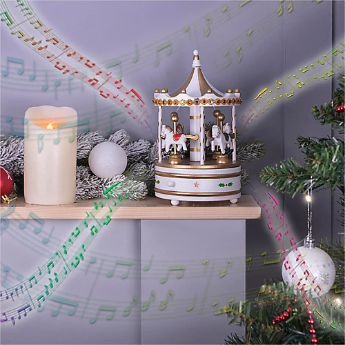 St Helens Home And Garden Wooden Christmas Carousel Music Box 3 St Helens Home And Garden Wooden Christmas Carousel Music Box - Image 3