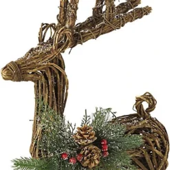 Standing Twig Reindeer Ornament With Pinecones, Berries & Faux Greenery - Home Festive Christmas Decoration - H56 X W33 X D14cm -Outlet Christmas Decor Store standing twig reindeer ornament with pinecones berries faux greenery home festive christmas decoration h56 x w33 x d14cm5053335896409 03c MP