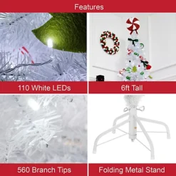 The Christmas Workshop 70710 6ft Pre-Lit White Slimline Artificial Christmas Tree -Outlet Christmas Decor Store the christmas workshop 70710 6ft pre lit white slimline artificial christmas tree5025301707101 03c MP