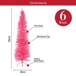 The Christmas Workshop 70870 6ft Slimline Pink Pre-Lit Artificial Christmas Tree -Outlet Christmas Decor Store the christmas workshop 70870 6ft slimline pink pre lit artificial christmas tree5025301708702 03c MP