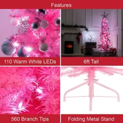 The Christmas Workshop 70870 6ft Slimline Pink Pre-Lit Artificial Christmas Tree -Outlet Christmas Decor Store the christmas workshop 70870 6ft slimline pink pre lit artificial christmas tree5025301708702 04c MP