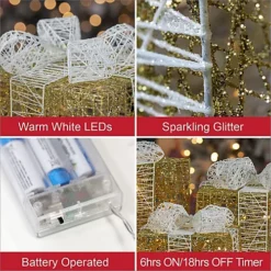 The Christmas Workshop 70989 Set Of 3 Light-Up Christmas Boxes With 65 LED's & Gold & White Bow -Outlet Christmas Decor Store the christmas workshop 70989 set of 3 light up christmas boxes with 65 led s gold white bow5025301709891 03c MP