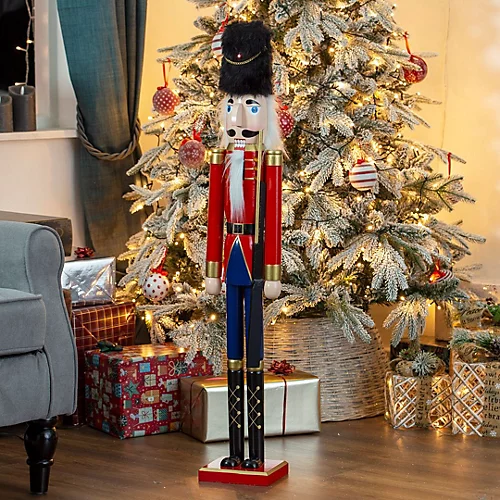 The Christmas Workshop 71059 106cm Tall Wooden Nutcracker Soldier 1 The Christmas Workshop 71059 106cm Tall Wooden Nutcracker Soldier