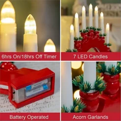 The Christmas Workshop 71179 Red Arched Wooden Candle Bridge With Candle Holders -Outlet Christmas Decor Store the christmas workshop 71179 red arched wooden candle bridge with candle holders5025301711795 03c MP